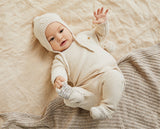 Wilson & Frenchy Knitted Cable Bonnet - Whisper White Fleck