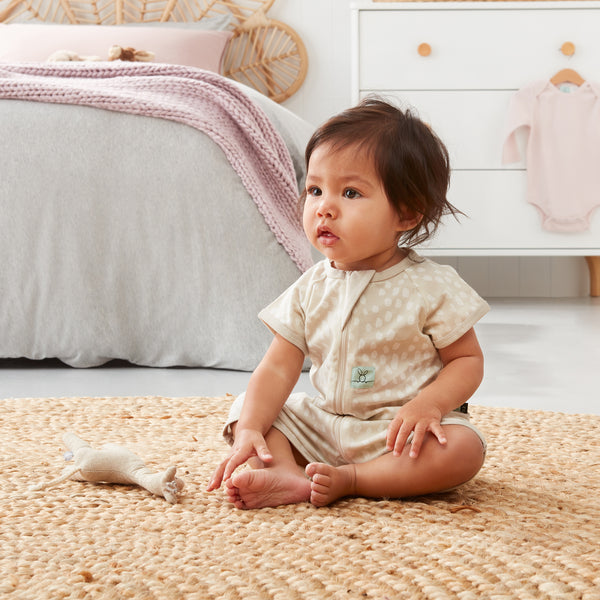 ergoPouch 0.2 tog Short Sleeve Bamboo Romper - Fawn