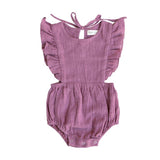 Ruffets and Co Pepper Romper - Cameo Pink