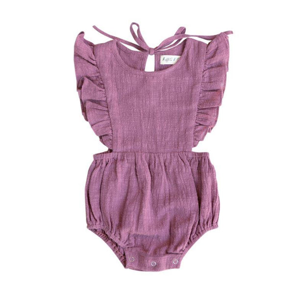 Ruffets and Co Pepper Romper - Cameo Pink