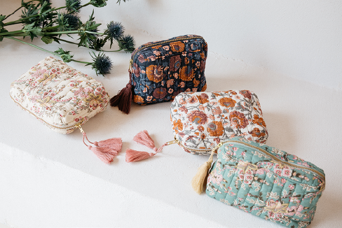 Louise Misha Marya Pouch - Blue French Flowers