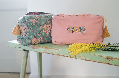 Louise Misha Marya Pouch - Blue French Flowers