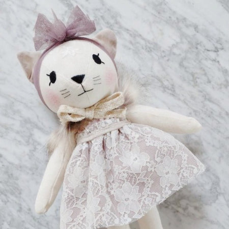 Alimrose Bobby Bunny Stick Rattle - Pink Linen