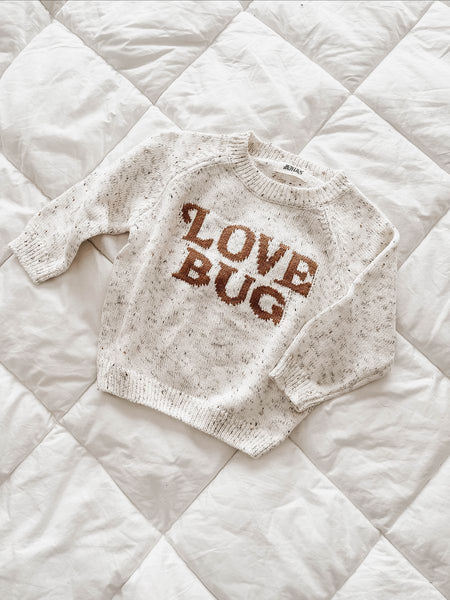 Bencer + Hazelnut Knit Jumper - Love Bug - Oatmeal