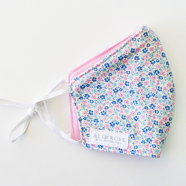 Alimrose 3 Layer Face Mask - Blue Floral YOUTH