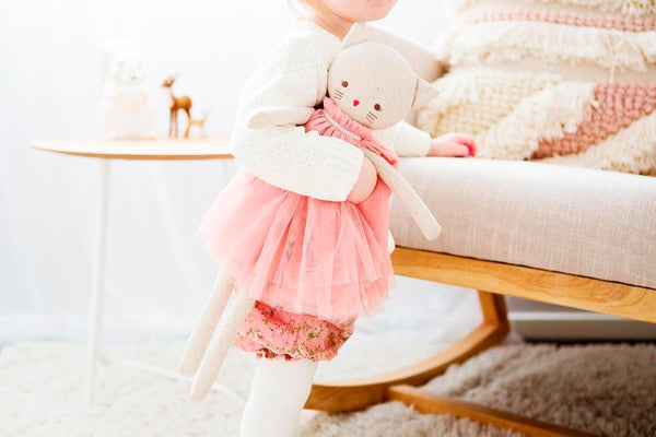 Alimrose Aurelie Linen Cat Doll - Blush