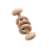 Alimrose Beechwood Teether Rattle Stick - Natural