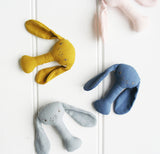 Alimrose Bobby Bunny Stick Rattle - Pink Linen