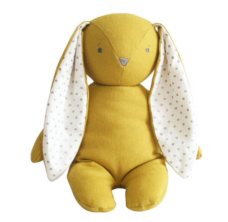 Alimrose Bobby Bunny Stick Rattle - Grey Linen