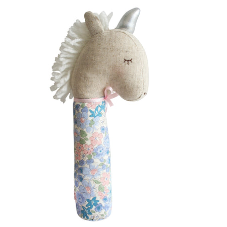 Alimrose Bobby Bunny Stick Rattle - Butterscotch Linen