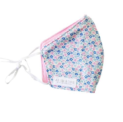 Alimrose 3 Layer Face Mask - Blue Floral YOUTH