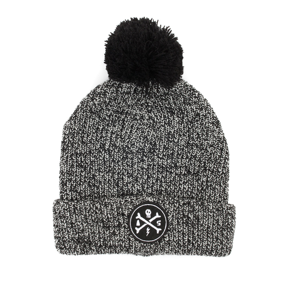 Alphabet Soup Beanie - Cross Bones Pom