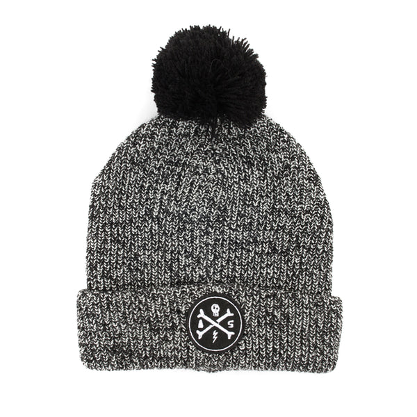 Alphabet Soup Beanie - Cross Bones Pom