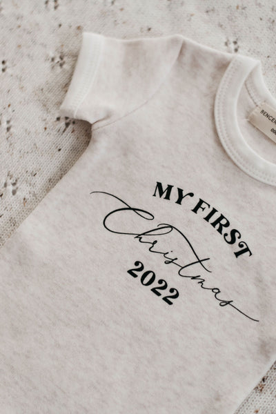 Bencer + Hazelnut Bodysuit - My First Christmas - White