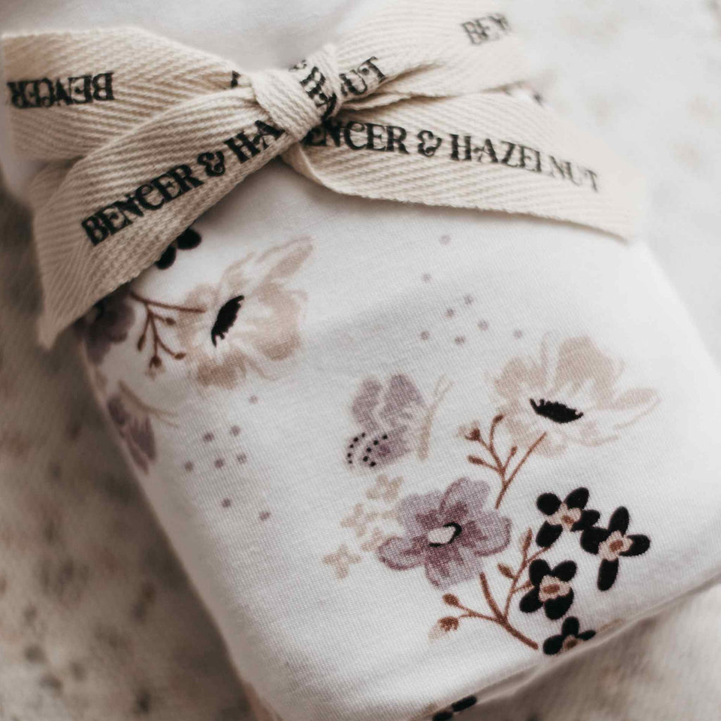 Bencer + Hazelnut Jersey Swaddle Blanket - Posy