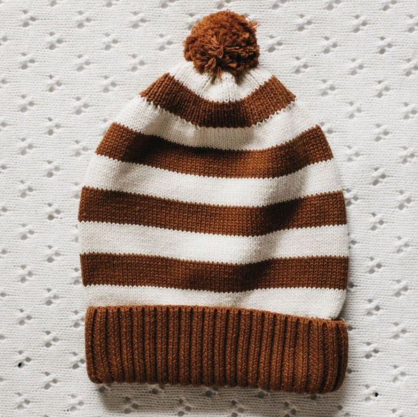 Bencer + Hazelnut Knit Beanie - Rust