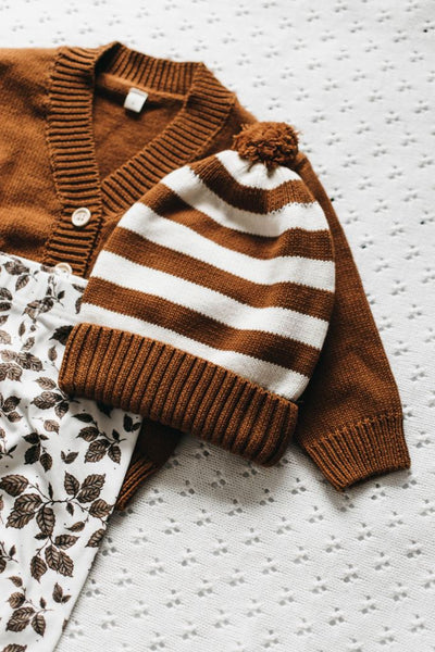 Bencer + Hazelnut Knit Beanie - Rust