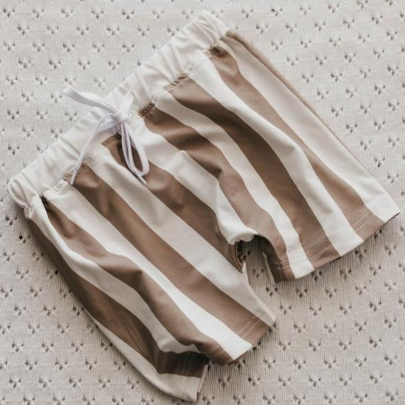 Bencer + Hazelnut Swim Shorties - Stripey
