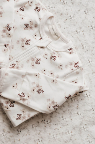 Bencer + Hazelnut Long Sleeve Zip Romper - Posy