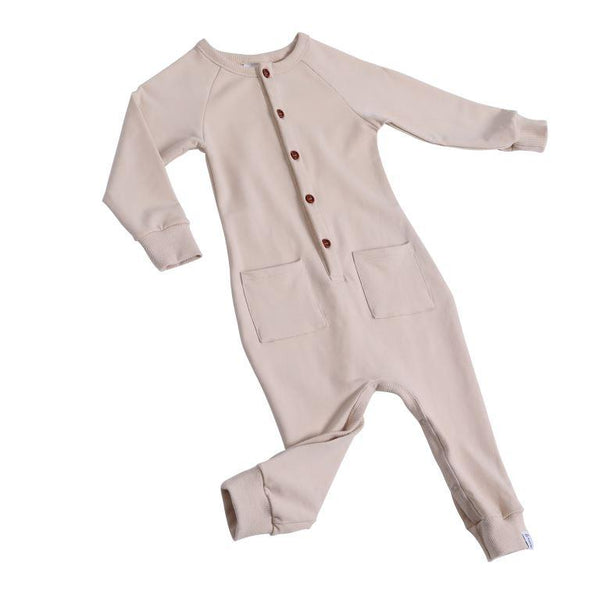 Bobby G Long Sleeve Romper - Sand