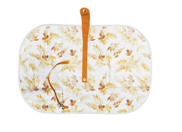 The Somewhere Co. Travel Baby Change Mat and Wallet - Mustard Floral