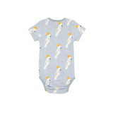 Goldie + Ace Short Sleeve Bodysuit - Cockatoo Party - Blue