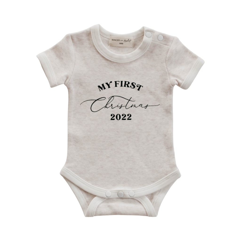 Bencer + Hazelnut Bodysuit - My First Christmas - White