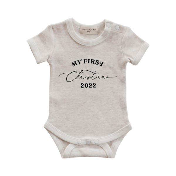 Bencer + Hazelnut Bodysuit - My First Christmas - White