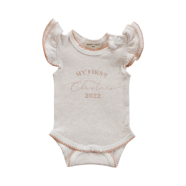 Bencer + Hazelnut Bodysuit - My First Christmas - Pink