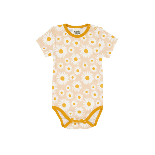 Goldie + Ace Short Sleeve Bodysuit - Daisy - Buttercream