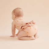 Wilson & Frenchy Organic Rib Ruffle Bodysuit - Little Orange