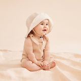 Wilson & Frenchy Organic Stripe Rib Playsuit - Toffee