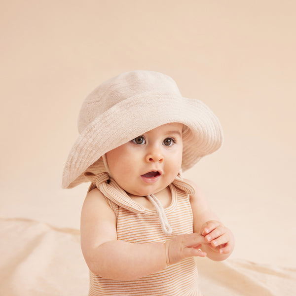 Wilson & Frenchy Organic Stripe Rib Playsuit - Toffee