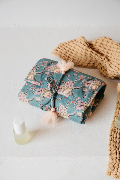 Louise Misha Olayde Change Mat - Blue French Flowers