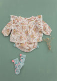 Louise Misha Ghilena Romper - French Cream Flowers Organic Cotton