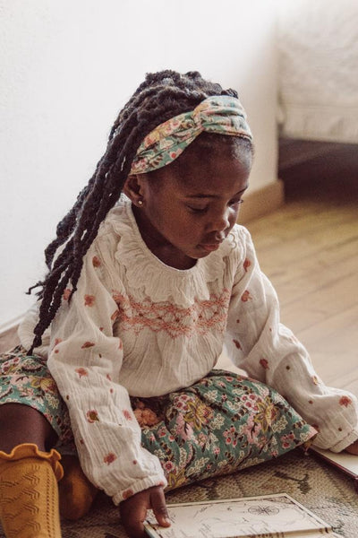 Louise Misha Julie Headband - Blue French Flowers