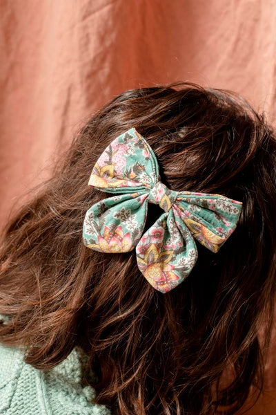 Louise Misha Lisa Hair Clip - Blue French Flowers