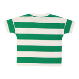 Goldie + Ace Crew Yarn Dye Jersey Stripe Tee - Ivy/Green