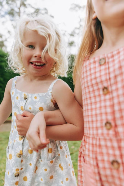 Goldie + Ace Marigold Linen Dress - Daisy - Sky