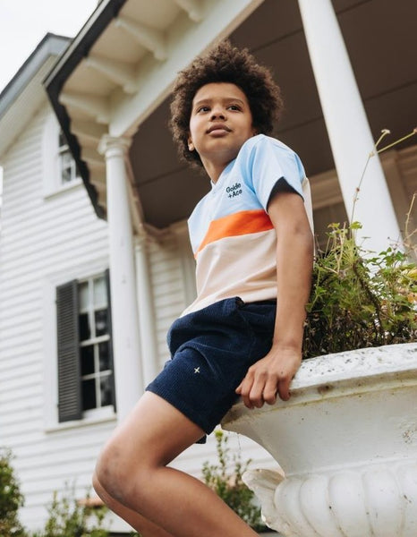 Goldie + Ace Ollie French Terry Short Sleeve T-shirt - Blue