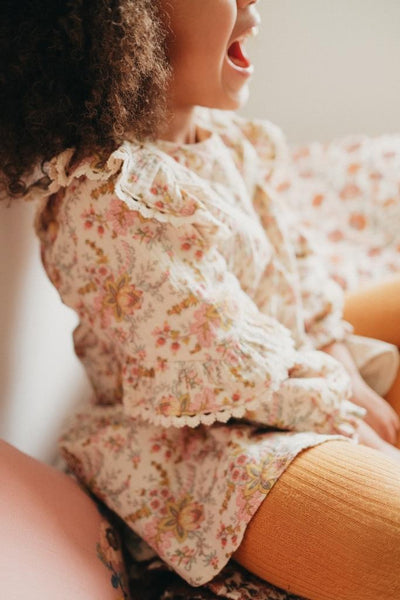 Louise Misha Lara Dress - Cream French Flowers Organic Cotton