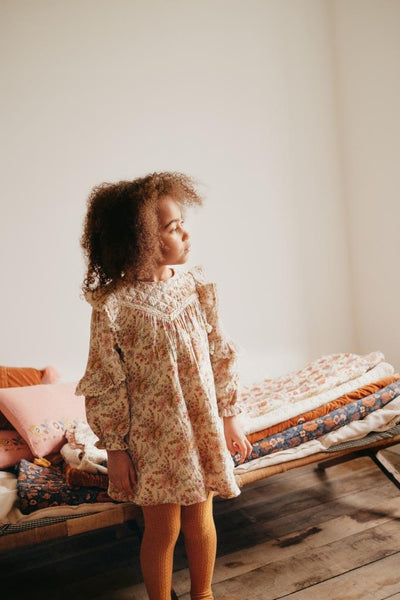 Louise Misha Lara Dress - Cream French Flowers Organic Cotton