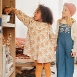 Louise Misha Lara Dress - Cream French Flowers Organic Cotton