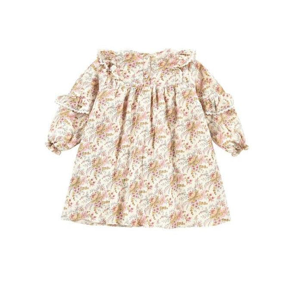 Louise Misha Lara Dress - Cream French Flowers Organic Cotton