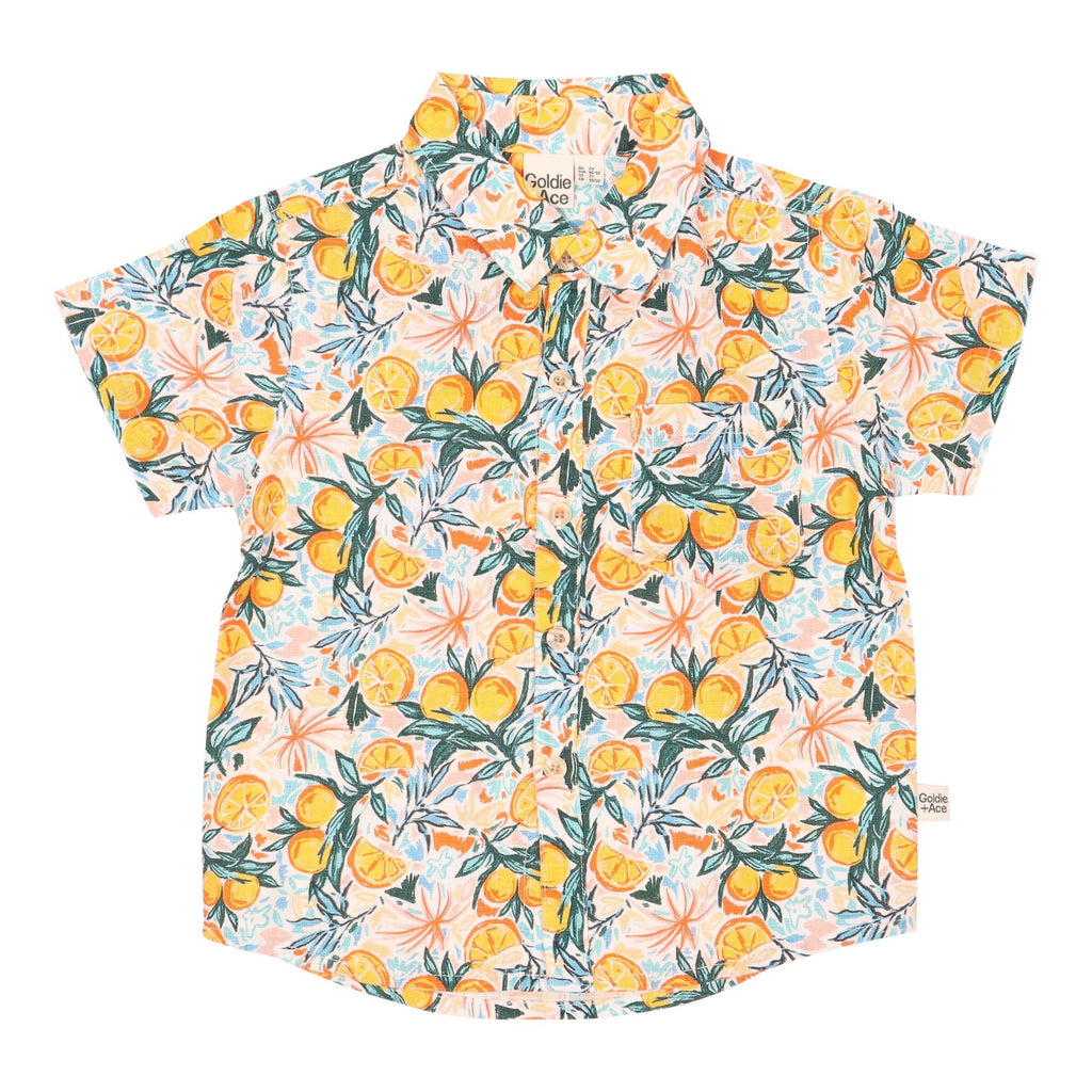 Goldie + Ace Holiday Orchard Linen Top - Orange