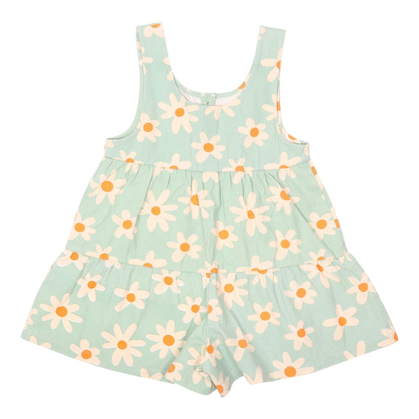 Goldie + Ace Layla Denim Shortalls - Ditsy Daisy