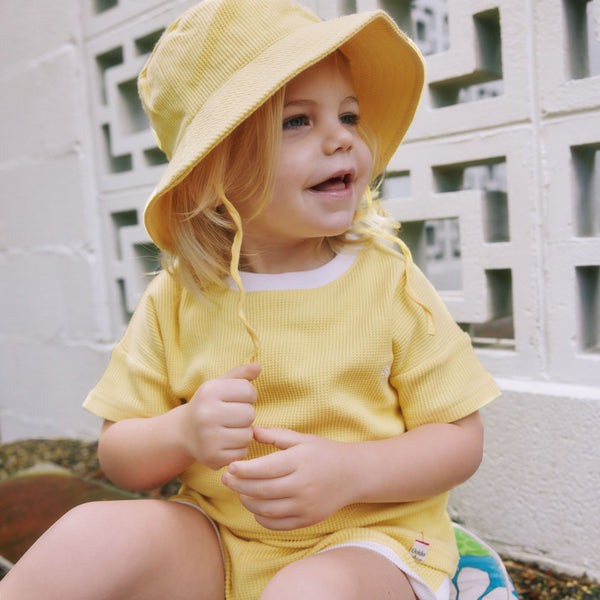 Goldie + Ace Sadie Waffle Tee - Sunshine