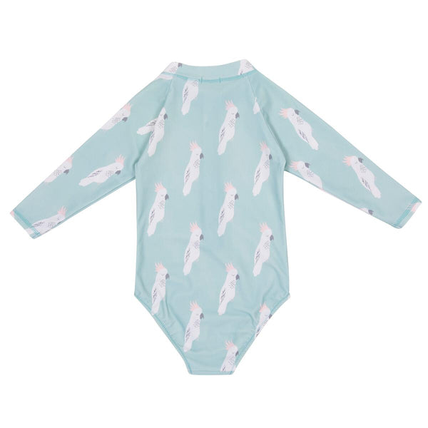 Goldie + Ace Zip Up Sunsuit - Cockatoo Party