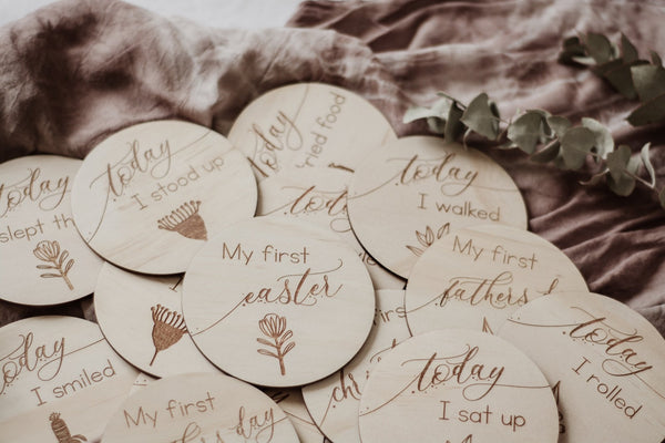 Hello Fern Wooden Achievement Milestone Disc Set - Australiana