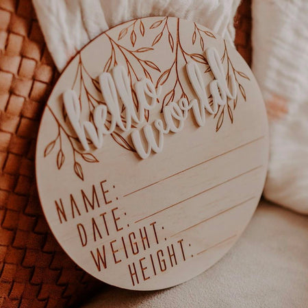 Bloomlette Announcement Plaque - Hello World